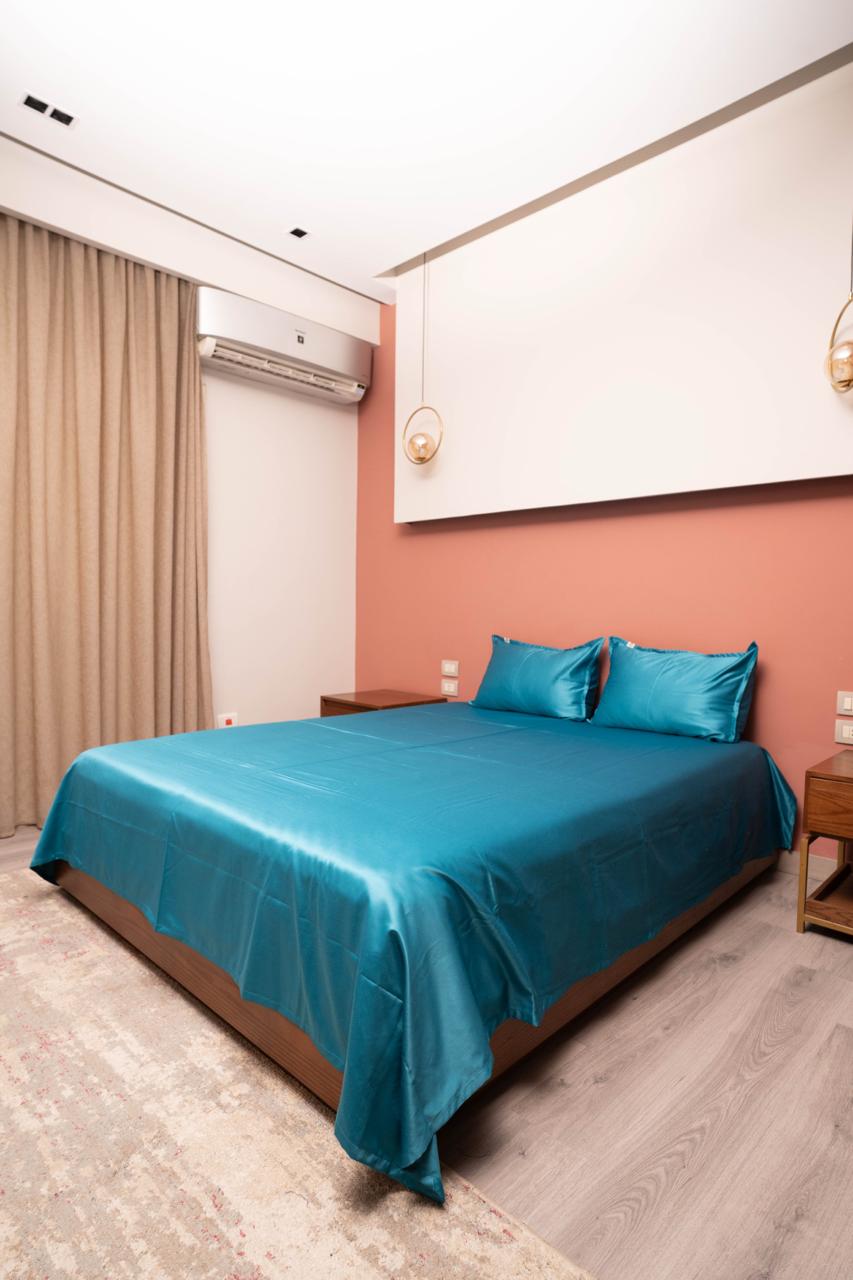 AZURE SATIN BEDSHEET