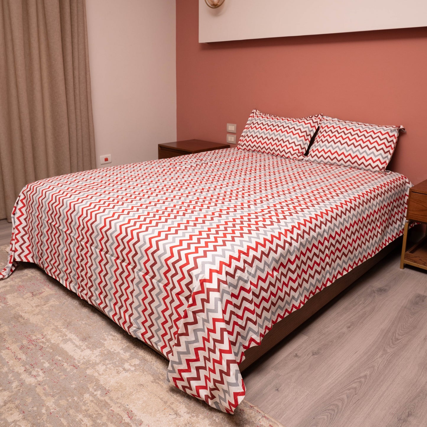 Limited Summer'25 Collection! URBAN ZIGZAG COTTON BEDSHEET