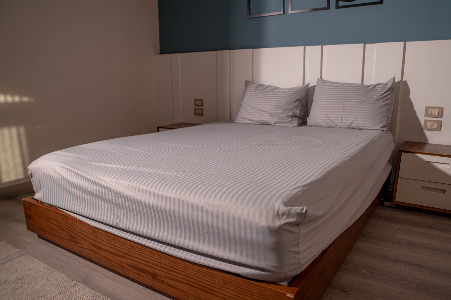 LINEA POLY-COTTON STRIPED BEDSHEET