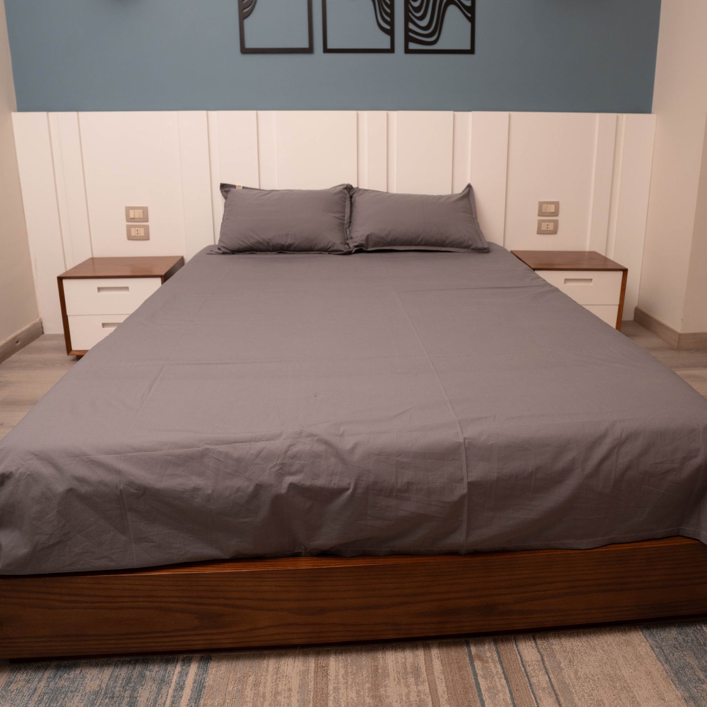 GRAY MICROFIBER BEDSHEET
