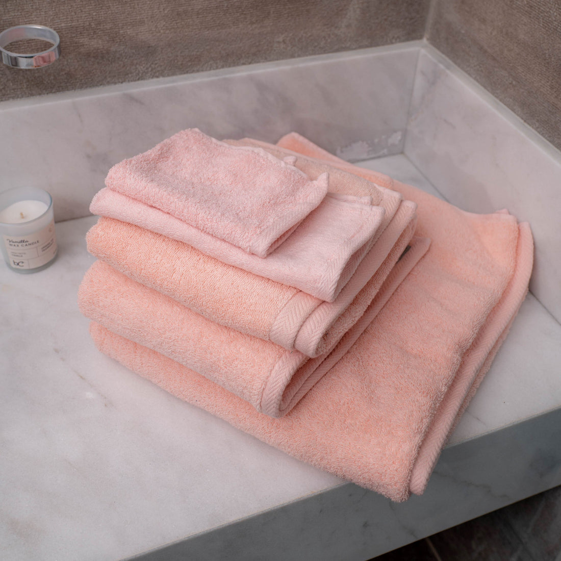 Rose 100% cotton towel folded