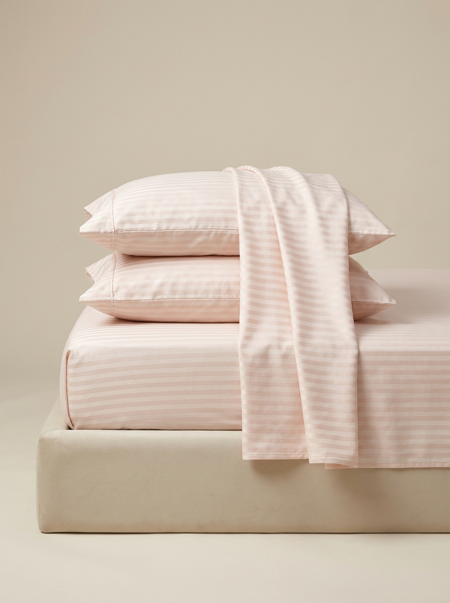 STRIPE-COLOR Beige 3 | Beige striped satin folded