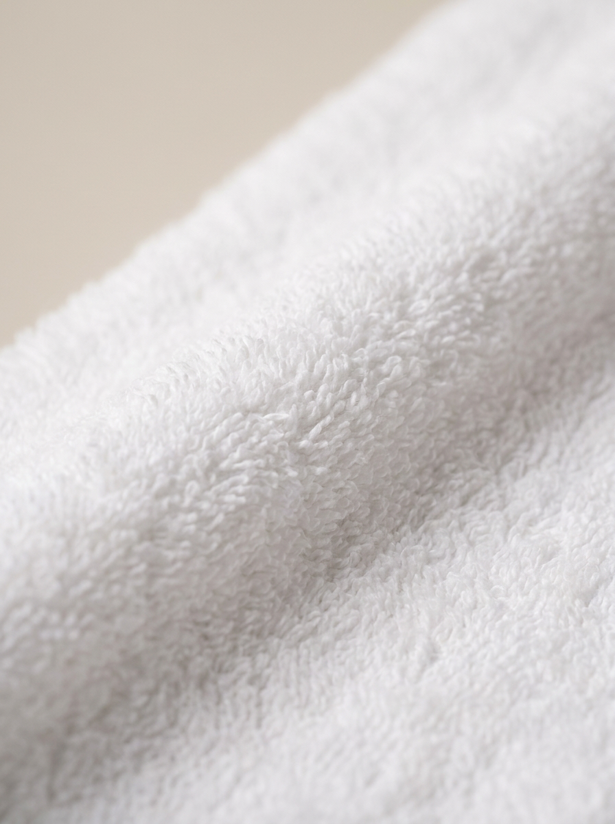 White cotton towel texture close-up