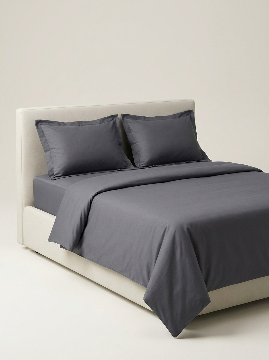 PERCALE-COLOR dark grey | Dark gray percale set studio