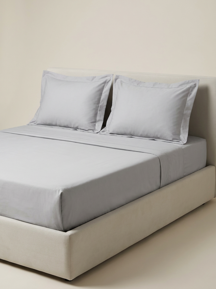 PERCALE-COLOR Light Gray | Light gray percale set studio