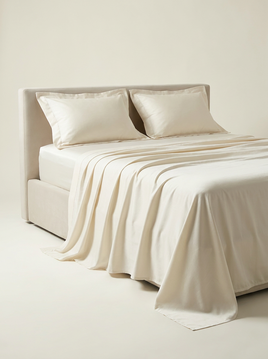 Off-white percale set side