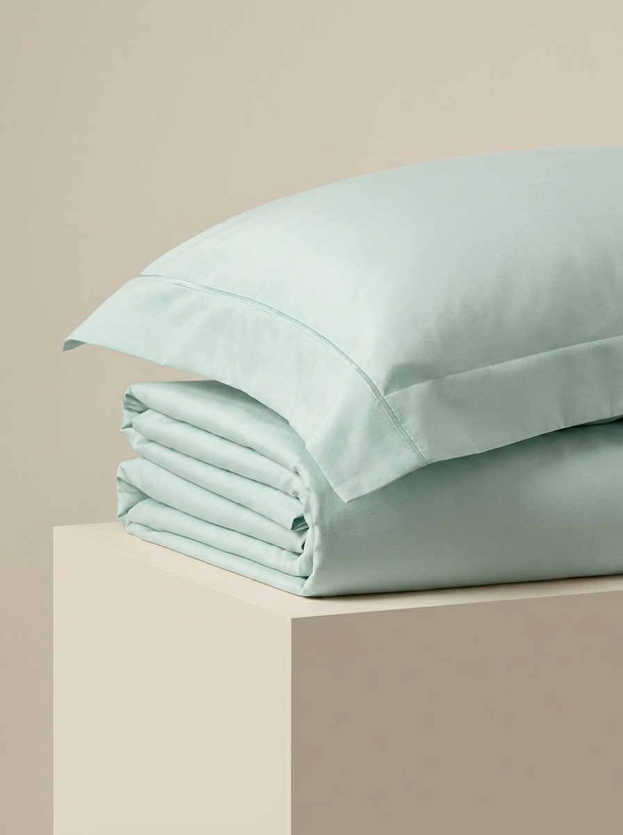 Mint microfiber sheet set folded