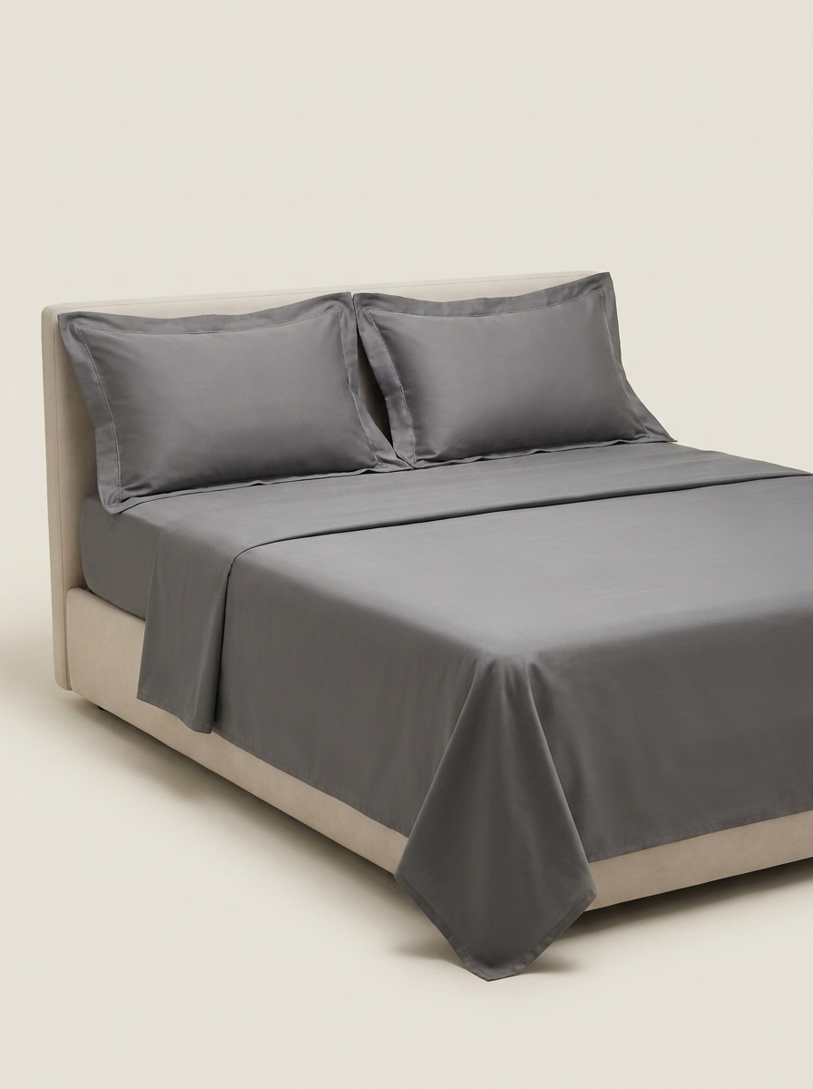 MF-COLOR Gray | Gray microfiber sheet set studio