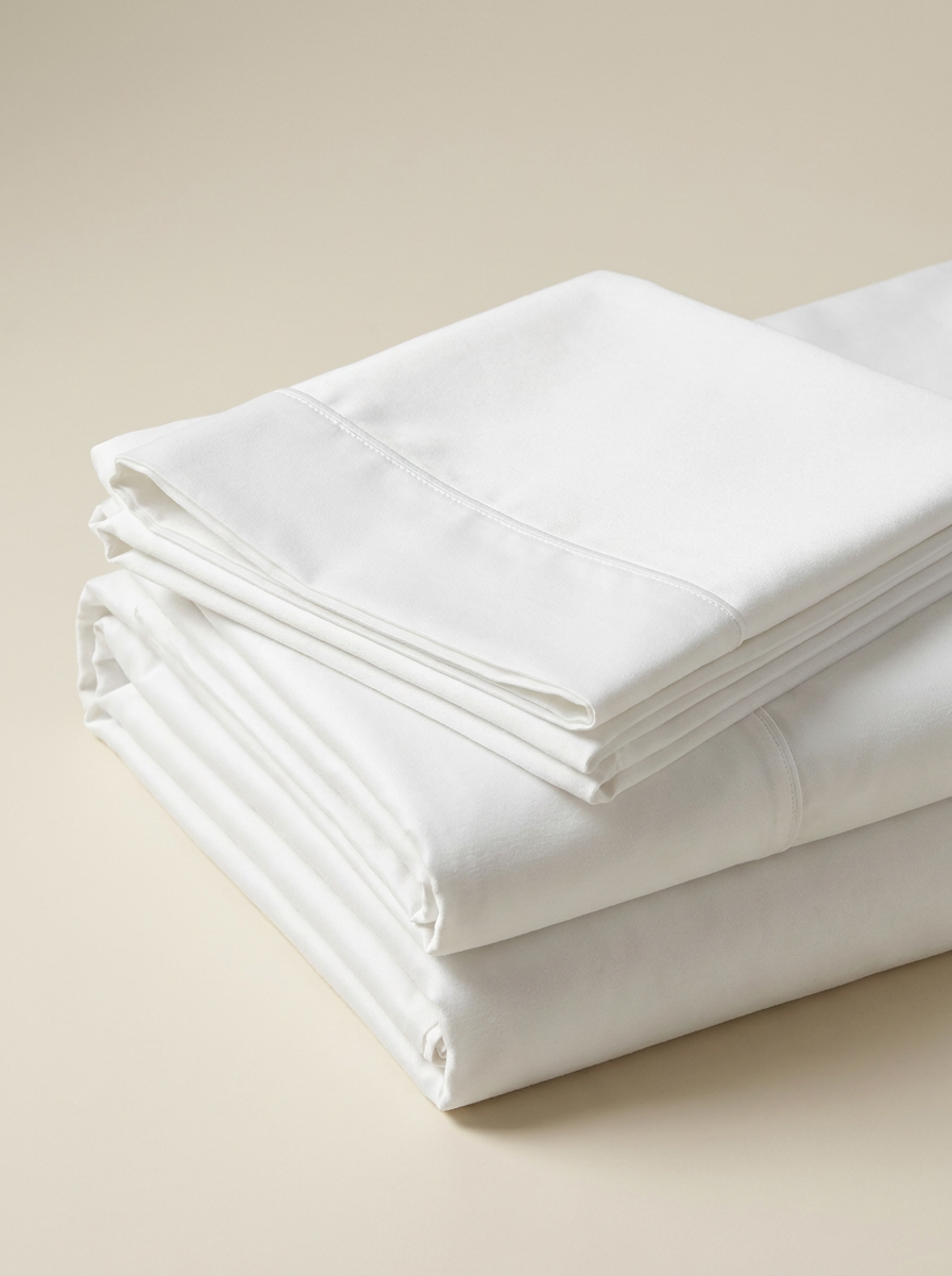 White microfiber sheet set folded