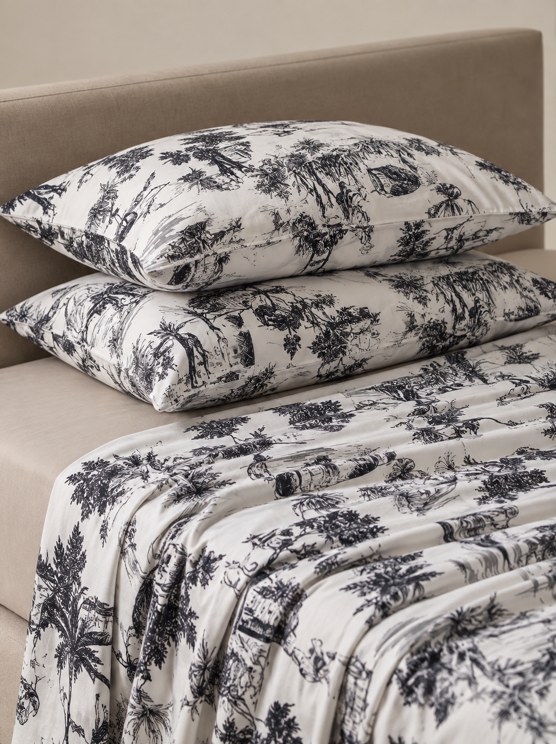 Vintage Toile Cotton Bedsheet Set — Style,Comfort