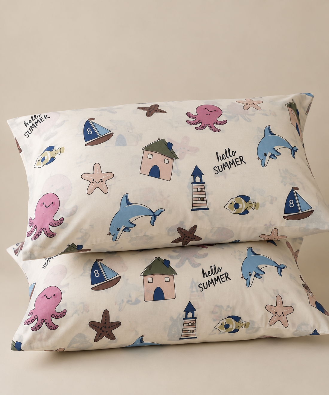 Hello Summer Cotton Bedsheet Set — Ocean Dreams
