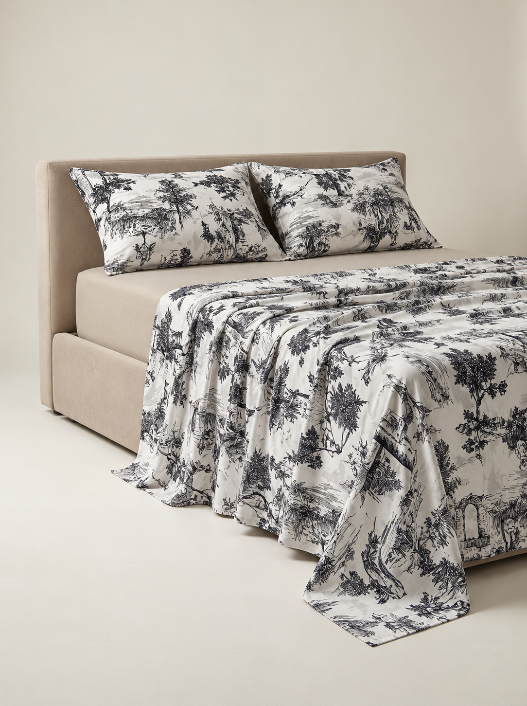 Vintage Toile Cotton Bedsheet Set — Style,Comfort