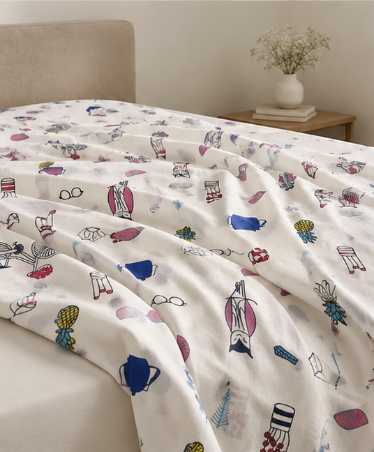 Happy Days Cotton Bedsheet Set — Playful ,Cozy