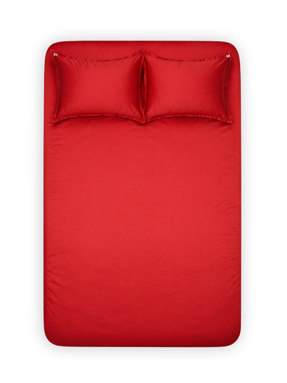 Satin bedsheet set displayed on bed — BedCheats Egypt