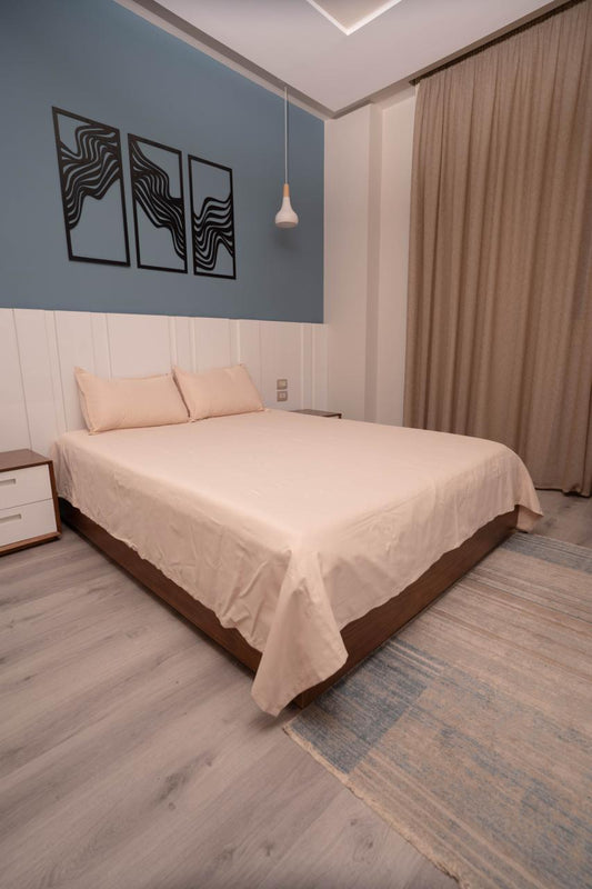 BEIGE PLAIN SATIN BEDSHEET