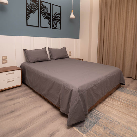GRAY MICROFIBER BEDSHEET