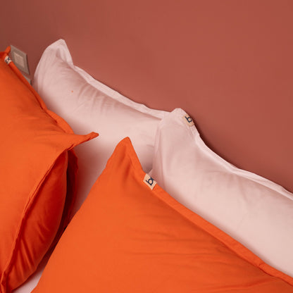 Orange Microfiber Bedsheet Set (2 Pillowcases)