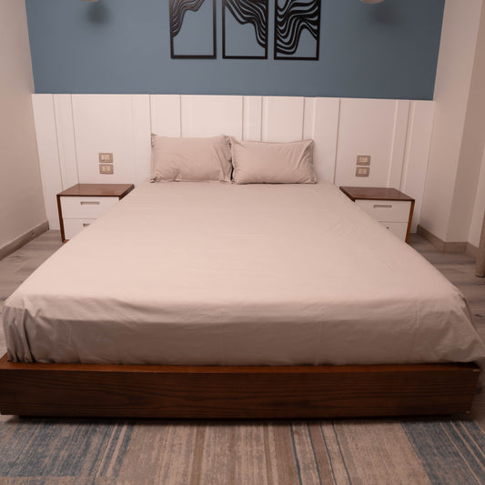 BEIGE PERCALE PREMIUM COTTON BED SHEET