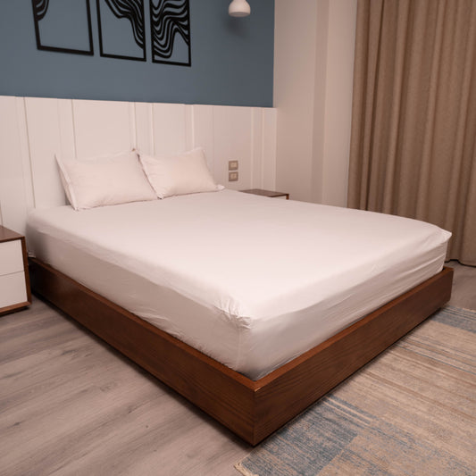 OFF WHITE PERCALE PREMIUM COTTON BED SHEET