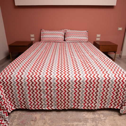 Limited Summer'25 Collection! URBAN ZIGZAG COTTON BEDSHEET