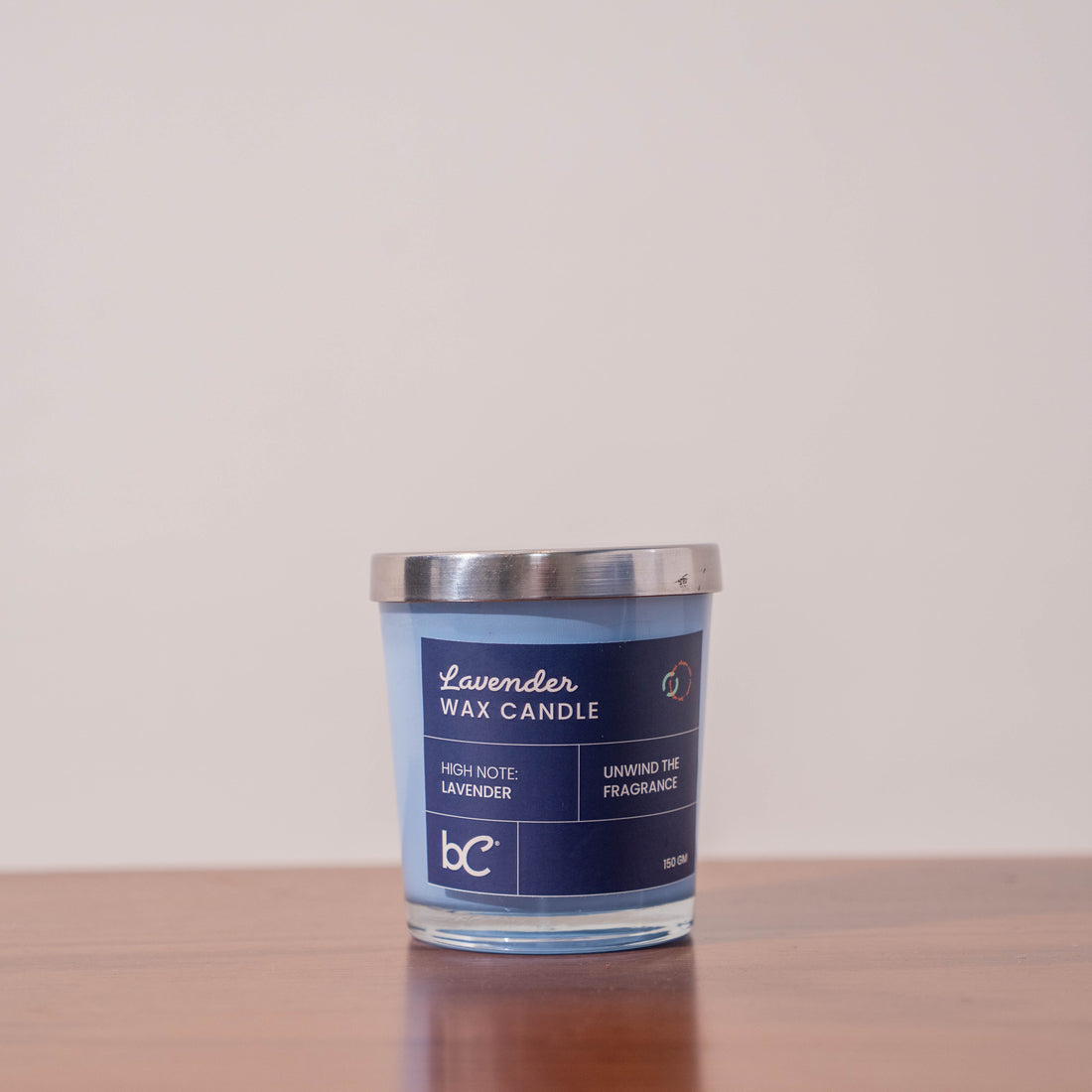 Scented candle with packaging detail