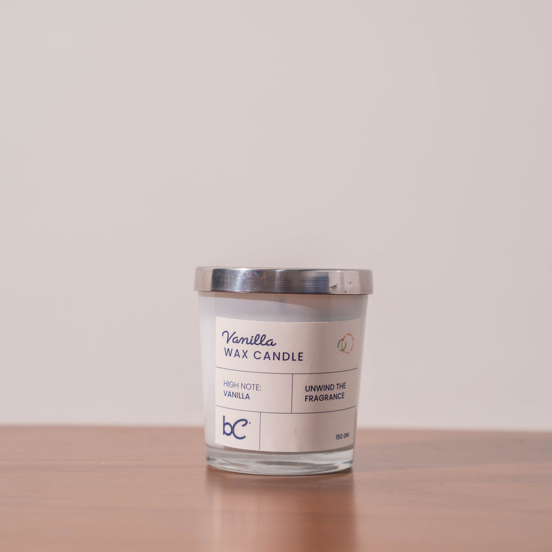 Vegetable wax scented candle close-up