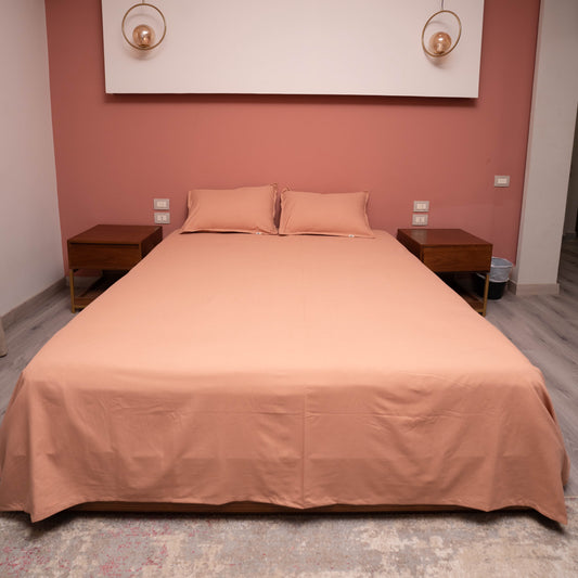 PEACH MICROFIBER BEDSHEET