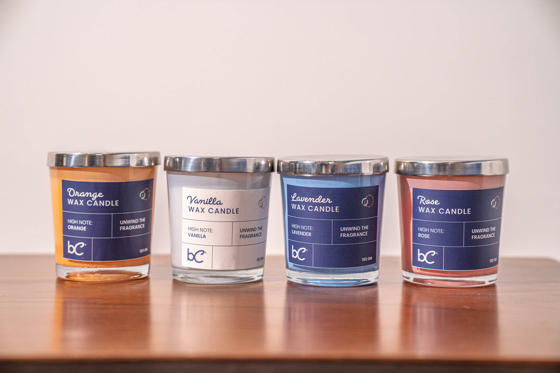 Vanilla scented candle in glass — BedCheats Egypt