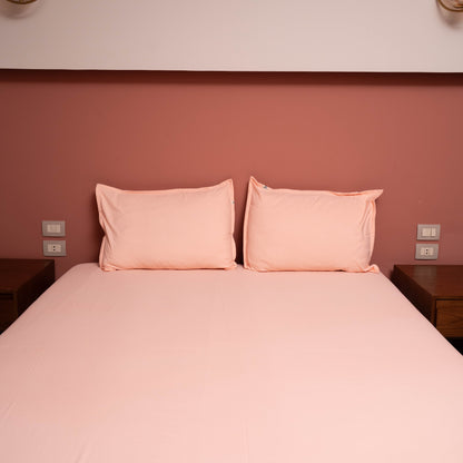 Soft Rose Microfiber Bedsheet set (includes 2 pillowcases). Crafted from high-quality, lightweight, and breathable fabric for superior sleep comfort.