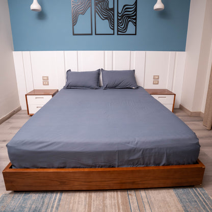 Dark Gray Percale Premium Cotton Bedsheet | 5-Star