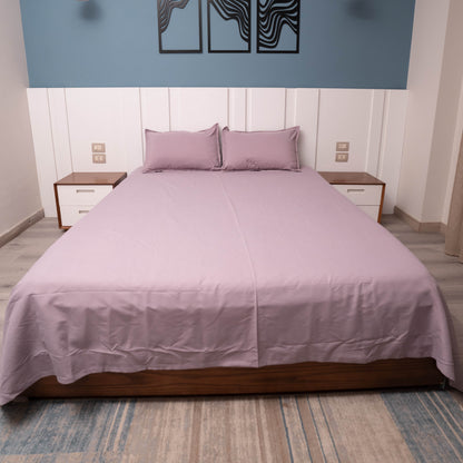 Soft Lavender Microfiber Bedsheet set (includes 2 pillowcases). Crafted from high-quality, lightweight, and breathable fabric for superior sleep comfort.