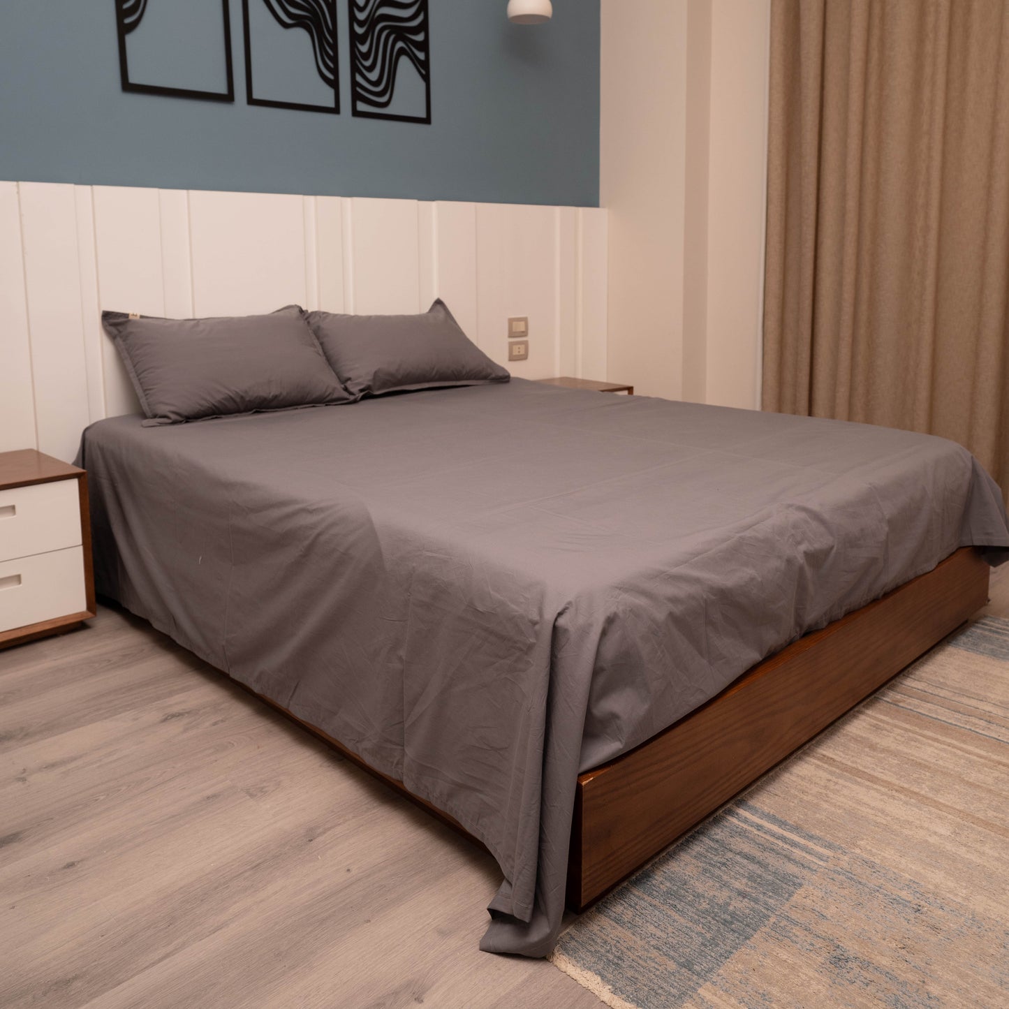 GRAY MICROFIBER BEDSHEET