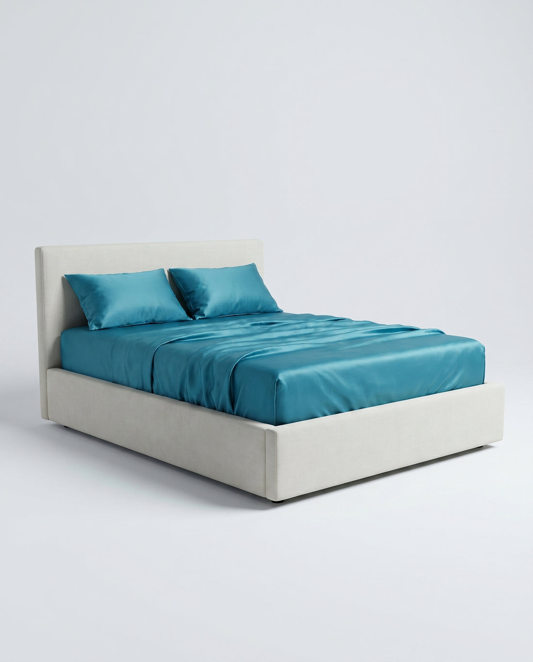 SATIN-COLOR Azure Blue | Azure Blue satin bedsheet set studio