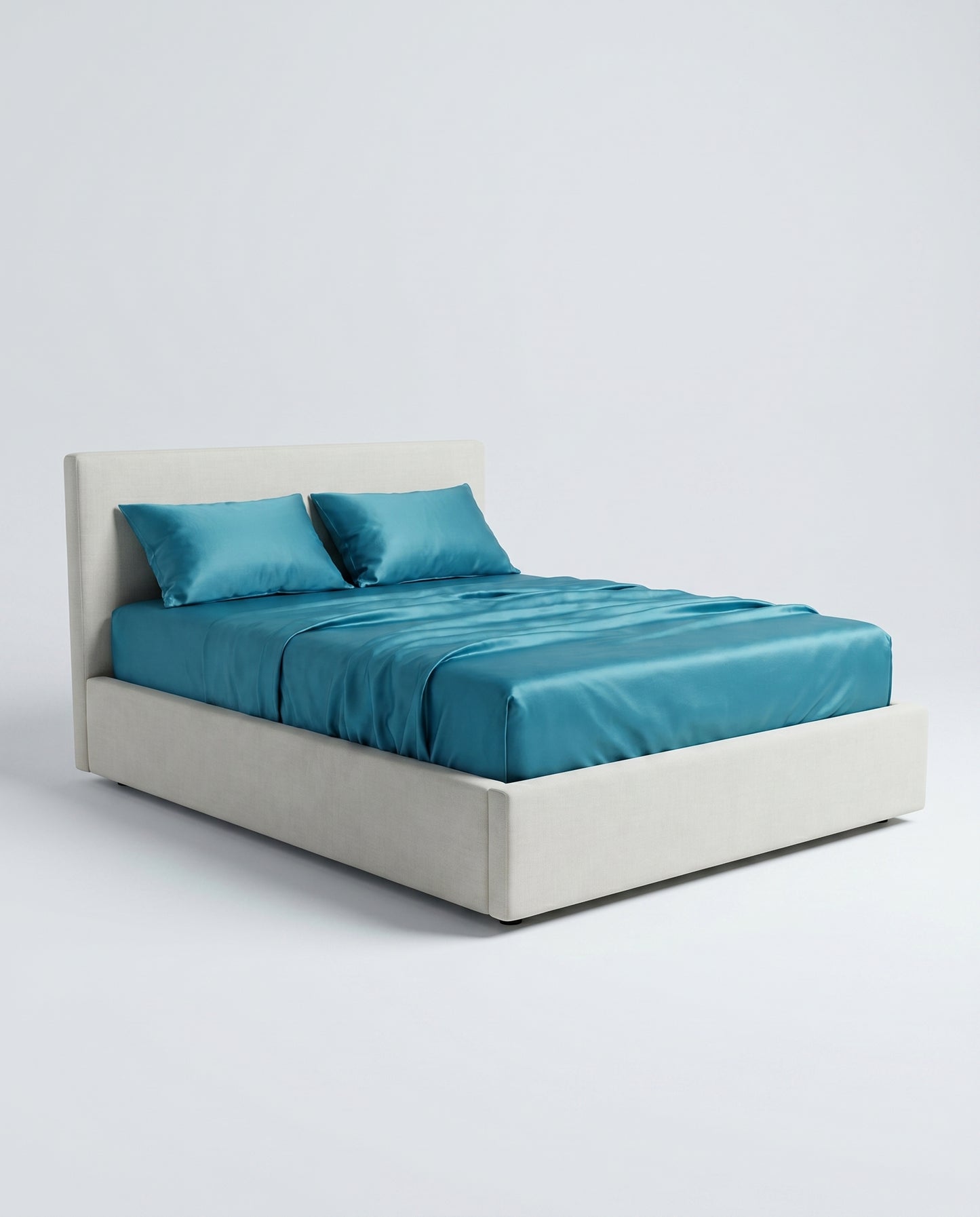 SATIN-COLOR Azure Blue | Azure Blue satin bedsheet set studio