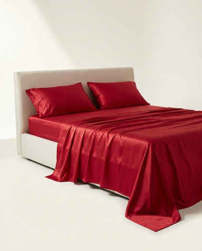 SATIN-COLOR Ruby Red 2 | Ruby red satin side drape