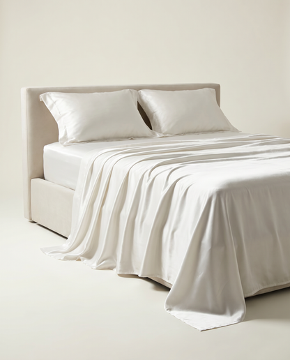 SATIN-COLOR White 2 | White satin side drape