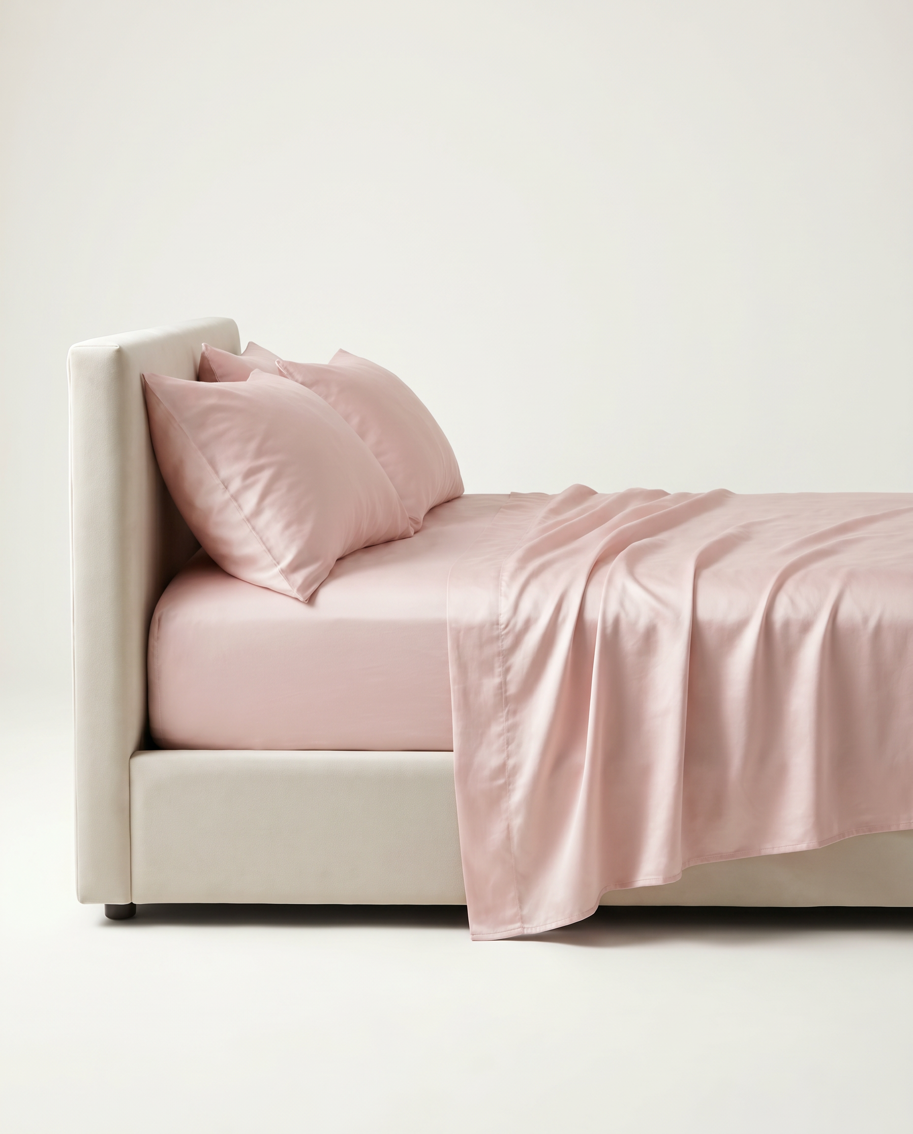 SATIN-COLOR Rose 2 | Light rose satin side drape