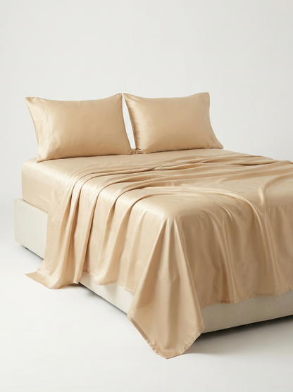 SATIN-COLOR Champagne 2 | Champagne satin side drape