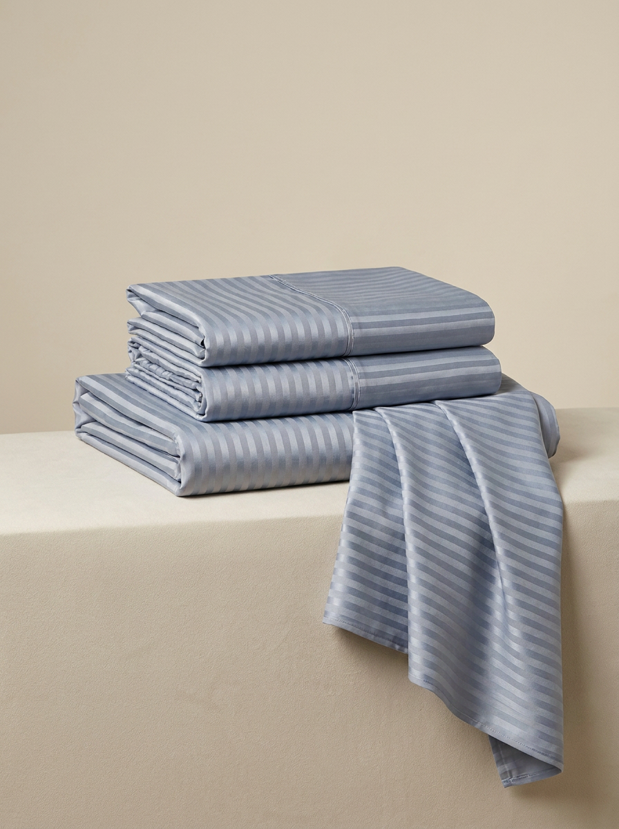 STRIPE-COLOR Gray 3 | Gray striped satin folded