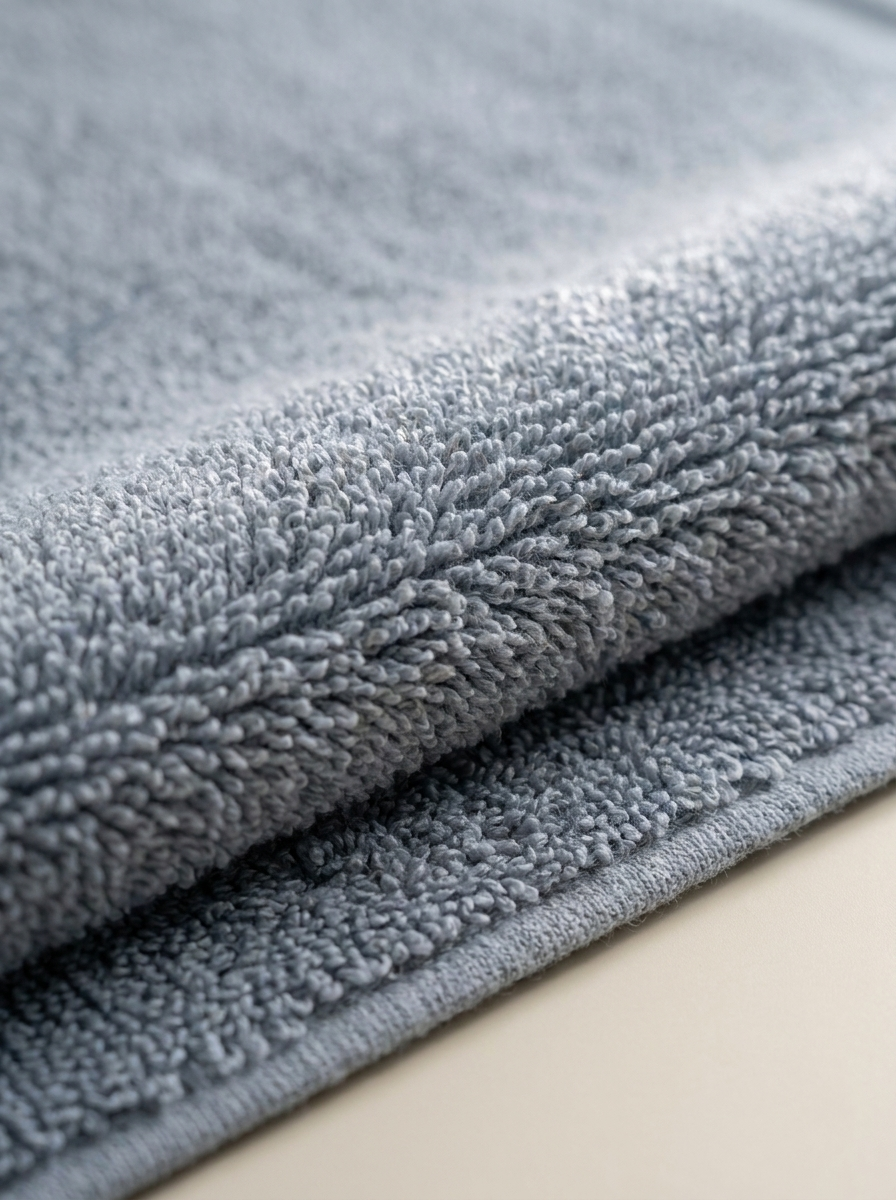 Cotton bathmat pile texture close-up