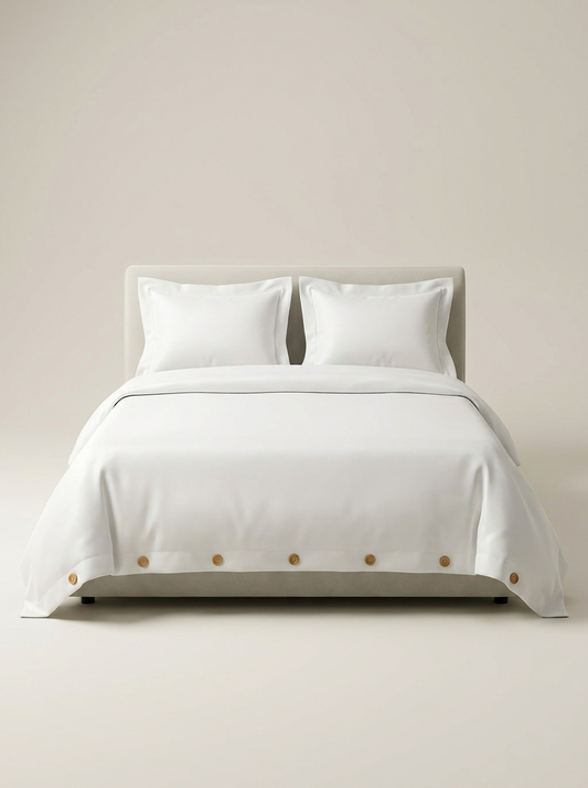 DUVET-COLOR White | White microfiber duvet cover set studio