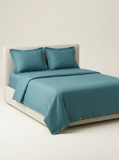 DUVET-COLOR Teal | Teal microfiber duvet cover set studio