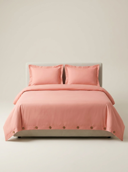 DUVET-COLOR Salmon | Salmon microfiber duvet cover set studio