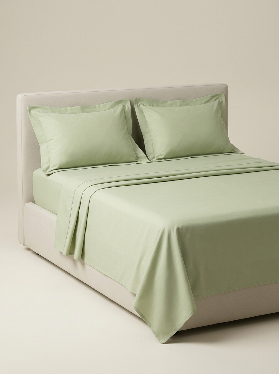 PERCALE-COLOR Pistachio | Pistachio percale set studio
