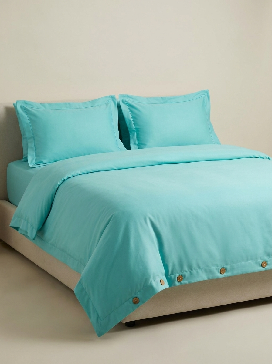 DUVET-COLOR Aqua | Aqua microfiber duvet set studio
