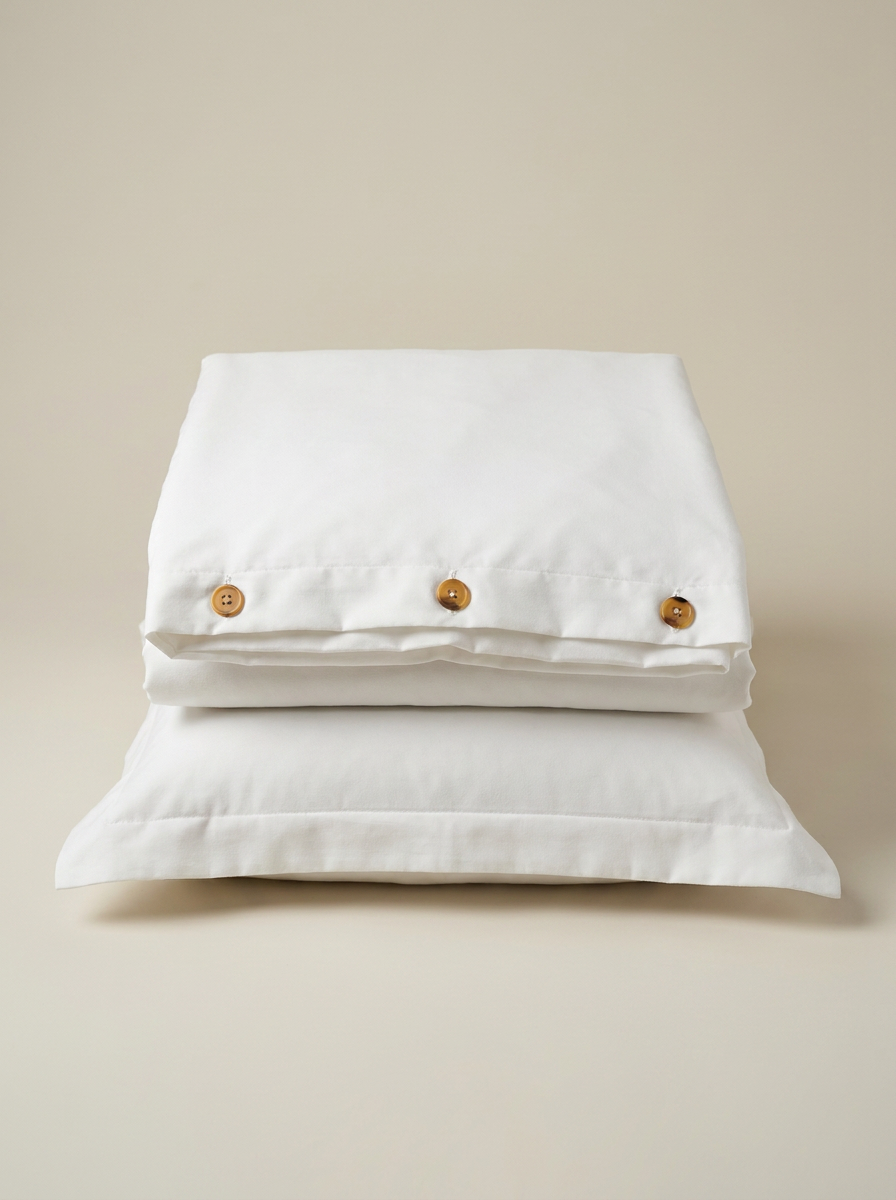 White microfiber duvet set folded
