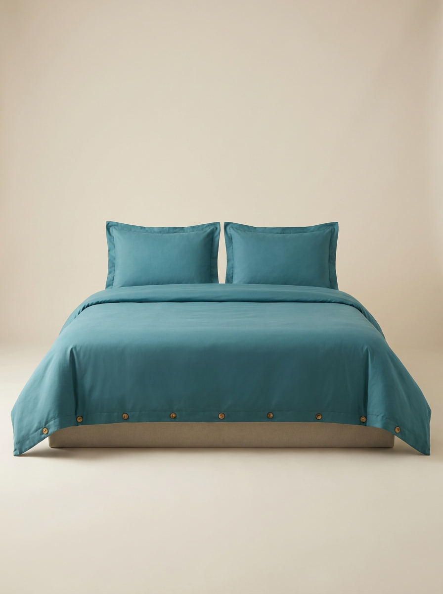 DUVET-COLOR Teal | Teal microfiber duvet set studio