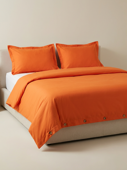 DUVET-COLOR Orange | Orange microfiber duvet set studio