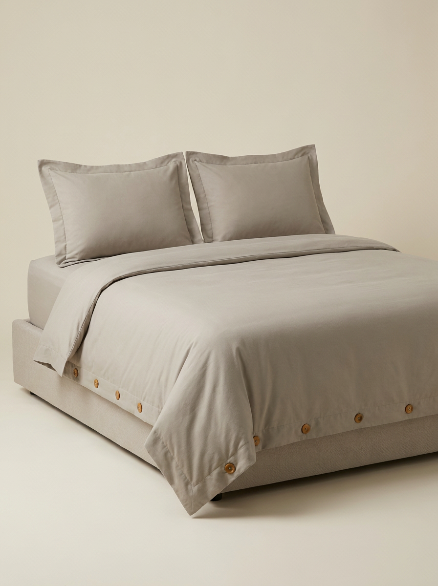 DUVET-COLOR Greige | Greige microfiber duvet set studio