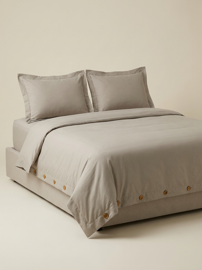 DUVET-COLOR Greige | Greige microfiber duvet set studio